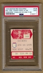 April 8, 1975 Red Sox Opening Day vs. Brewers Ticket Stub Hank Aaron Debut – Tony Conigliaro Returns to baseball PSA 