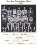 Kenny Sears Signed AUTO 1955-56 New York Knicks Team Photo (Rookie Year)