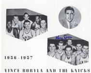 Kenny Sears Signed AUTO 1956-57 New York Knicks Team Photo Composite