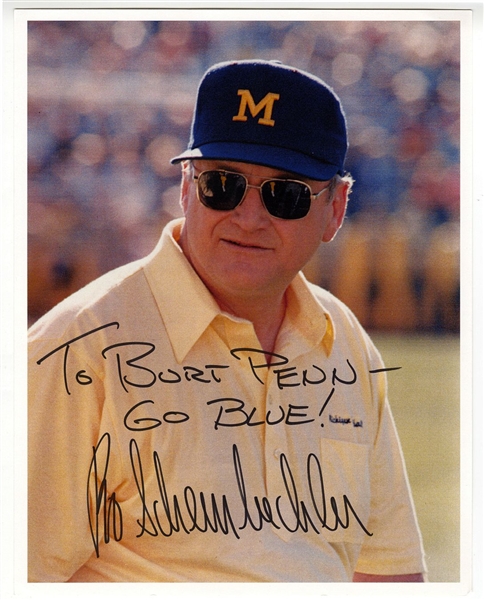 Bo Schembechler Signed AUTO Photo Michigan College Football HOF D.2006