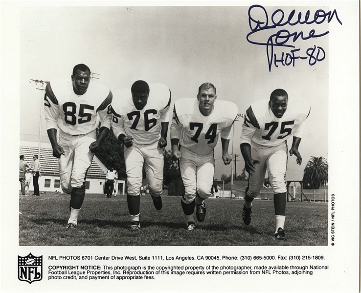  Deacon Jones L.A. Rams Signed AUTO Fearsome Foursome Photo Pro Football HOF