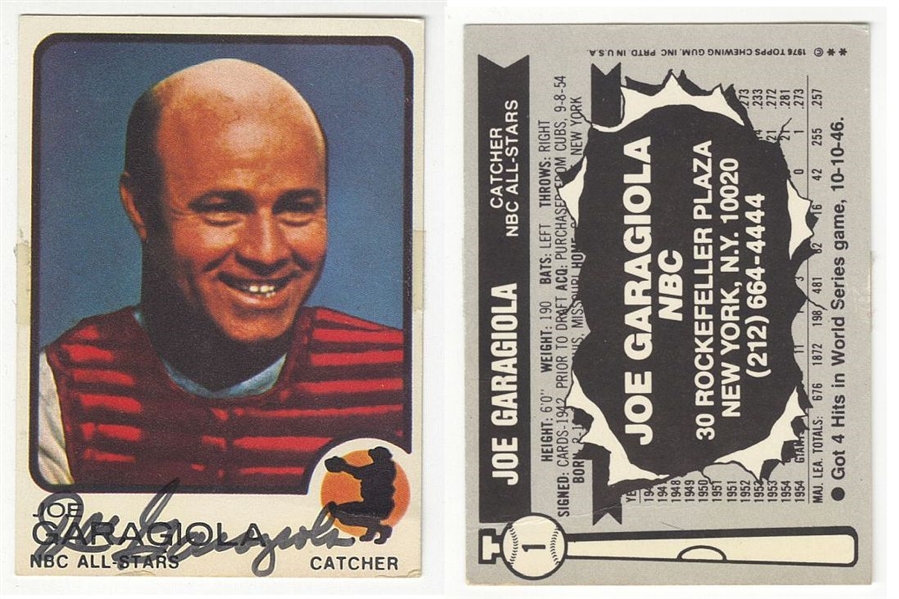 Joe Garagiola Signed AUTO Business Card Baseball Card St. Louis Cardinals D.2016