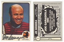 Joe Garagiola Signed AUTO Business Card Baseball Card St. Louis Cardinals D.2016