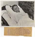 1934 Walter Johnson Hospitalized While Managing the Cleveland Indians Original TYPE I Photo