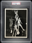 1956 HOFers - Earl Lloyd First African American to Play in NBA vs Dolph Schayes Original TYPE I Photo PSA/DNA