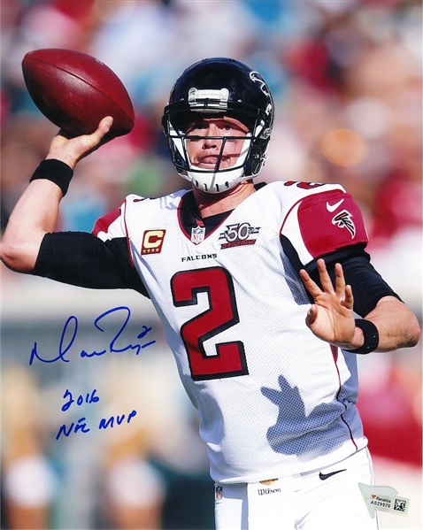 Matt Ryan Signed AUTO 8x10 Photo Atlanta Falcons 2016 NFL MVP inscrip. Fanatics HOLO