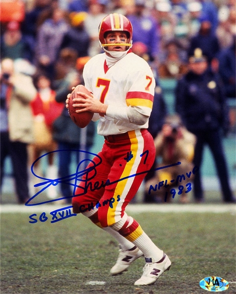 Joe Theismann Signed AUTO 8x10 Photo Washington Redskins /w Great Inscriptions 