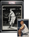 Bob Lemon Signed AUTO Original TYPE I Photo Used for his 1951 Bowman #53 Baseball Card PSA/DNA & JSA LOA - COA