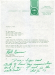 Bill Bowerman Co-Founder of Nike & Legendary Oregon Track Coach – Steve Prefontaine Signed AUTO Letter to Olympic Gold Medalist – Dave Wottle PSA/DNA LOA