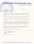 Leon Hart Signed AUTO Letter to Les Horvath Widow Heisman Trophy Notre Dame 