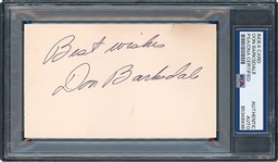 Don Barksdale 1st Black NBA All-Star 1948 Olympics HOF Signed AUTO 3x5 Index Card PSA/DNA