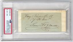 Samuel F.B. Morse Signed AUTO Cut signature Morse Code PSA/DNA 8