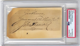 John Hancock Signed AUTO Cut signature Declaration of Independence PSA/DNA