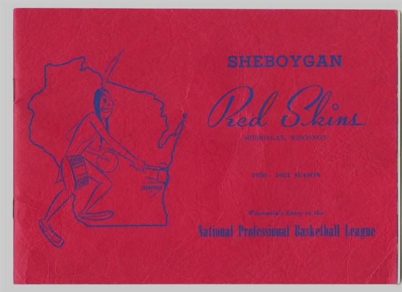 1950-51 SHEBOYGAN REDSKINS NPBL BASKETBALL TEAM SIGNED AUTO MEDIA GUIDE