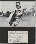 Red Grange Signed AUTO index card photo display Pro Football HOF D.1991