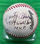 Don Liddle & Dusty Rhodes Dual Signed AUTO ONL Baseball 1954 NY Giants W.S. Legends