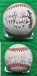 Don Liddle & Dusty Rhodes Dual Signed AUTO ONL Baseball 1954 NY Giants W.S. Legends