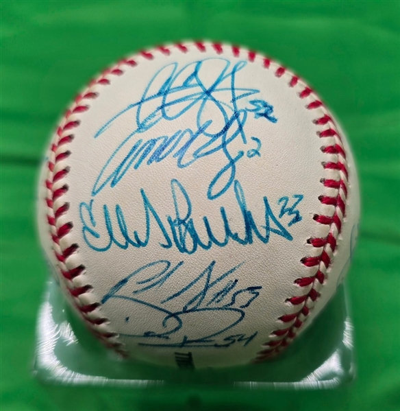 2001 Cleveland Indians Team Signed AUTO American League Baseball AL Central Champs /w 19 sigs 
