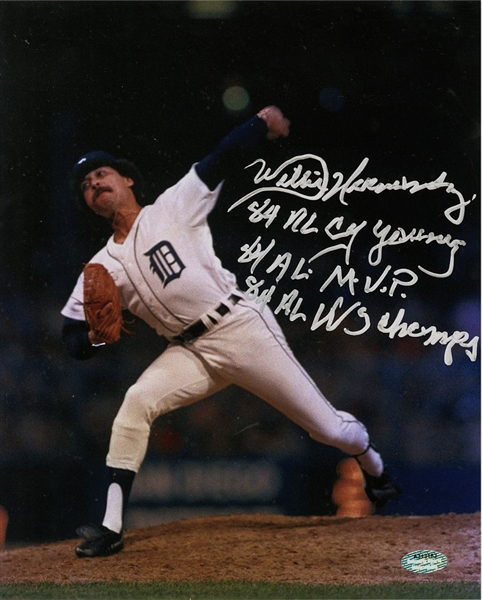 Willie Hernandez Tigers CY Young MVP Winner Signed AUTO 8x10 Photo /w Rare Inscriptions Schwartz Sports COA