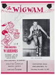 Wilt Chamberlain & Guy Rodgers Basketball HOFers Signed AUTO 12-14-1961 Philadelphia Warriors vs. Syracuse Nationals Program PSA/DNA LOA