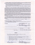 Ron Boone Signed AUTO 1970-71 Texas / Dallas Chaparrals ABA Basketball Contract 4 X All-Star