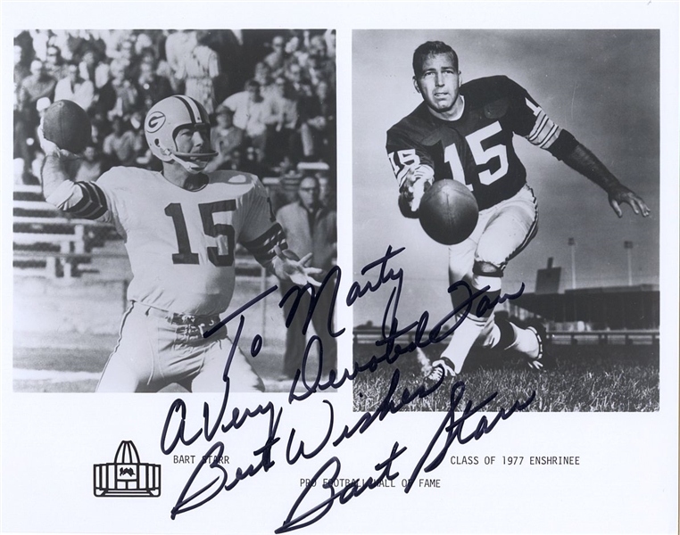 Bart Starr Signed AUTO 8x10 photo Green Bay Packers Pro Football HOF