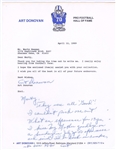 Art Donovan Signed AUTO typed/handwritten letter Baltimore Colts Pro Football HOF